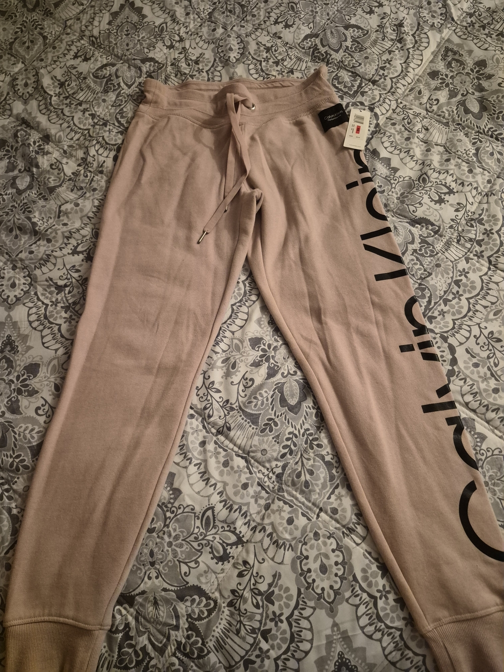 Calvin Klein Girls' Blush Pink Logo Joggers